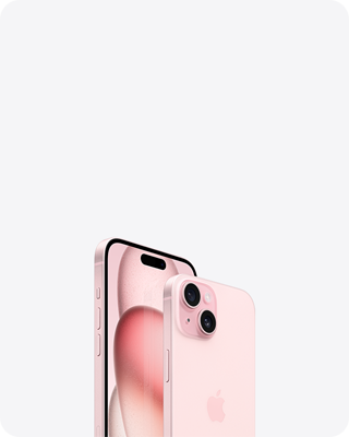 Vues avant et arrière d’un iPhone 15 rose
