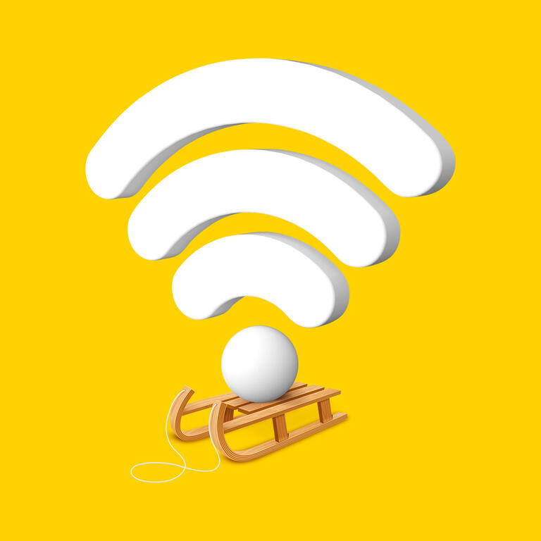 Wifi luge fond jaune