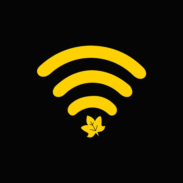 Wifi jaune feuille d'érable - 1072x1072