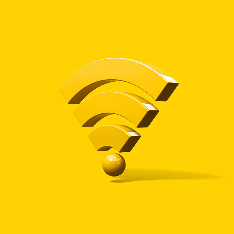 Icone Wifi fond jaune IPTV 1072x1072