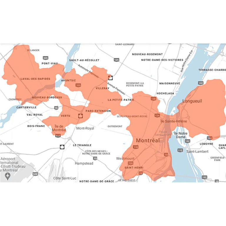 Carte couverture 5G Montreal
