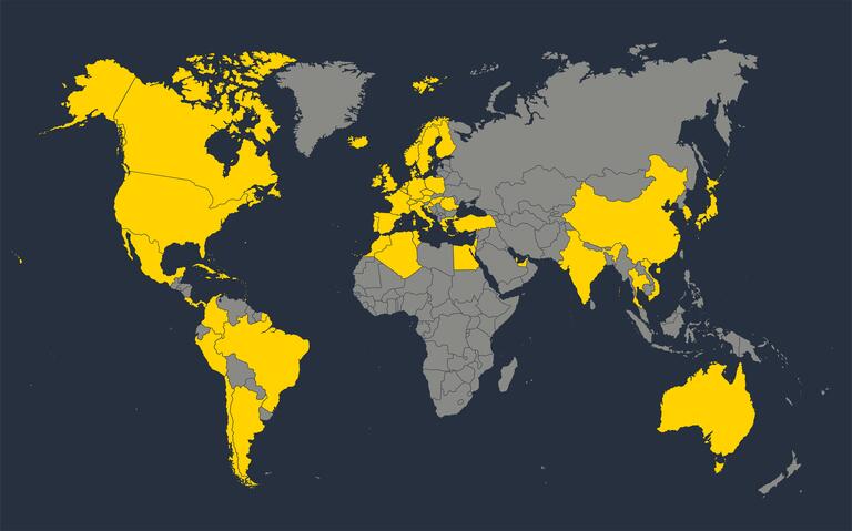 Destinations included in the Canada-International plan