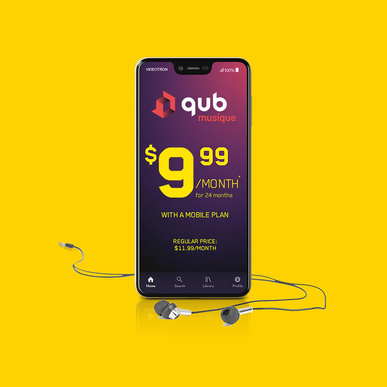 qub music 9,99dollars per month with a mobile plan