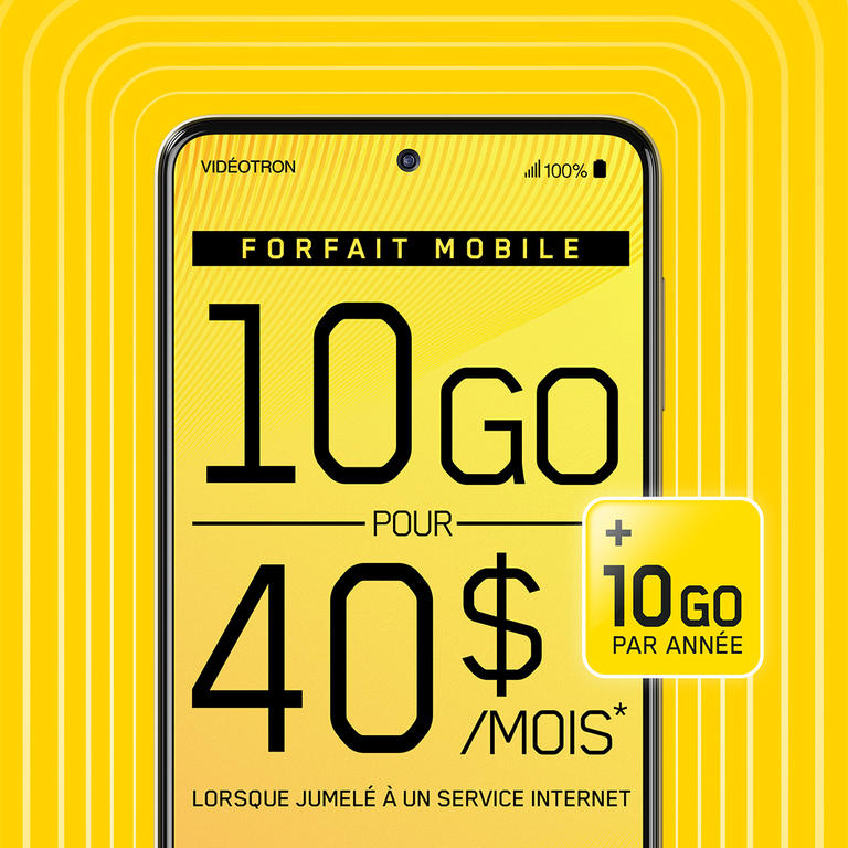 forfait mobile 10 go pour 40 dollars