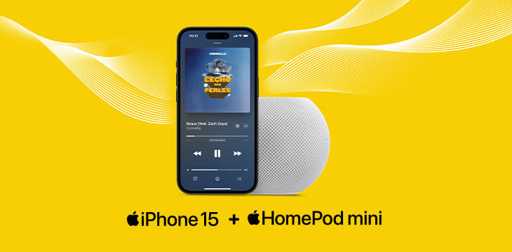 iPhone 15  + HomePod mini