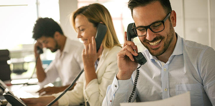 Telephone Line Business Man Glasses Telephone