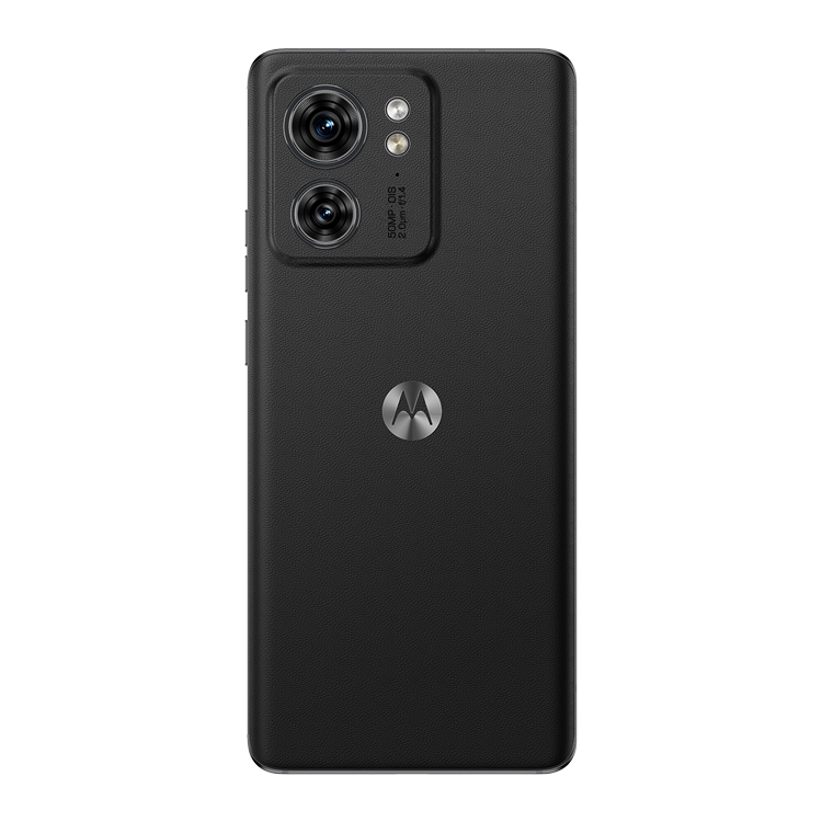 Motorola Edge vue de l'arrière avec appareil photo et logo Morotola