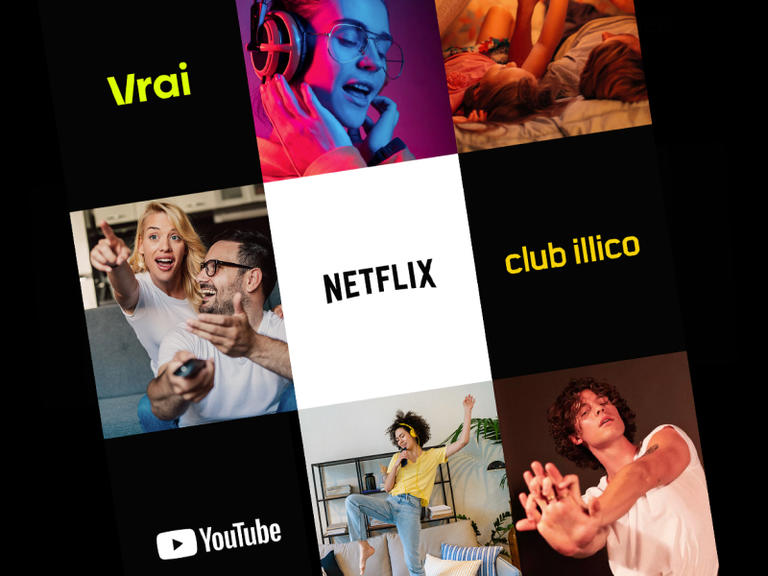 App intégrés Club illico Netflix Vrai Youtube
