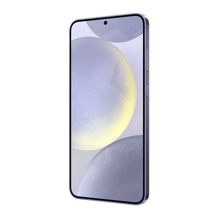 Samsung Galaxy s24+ Violet Cobalt vue de côté avec bouton volume