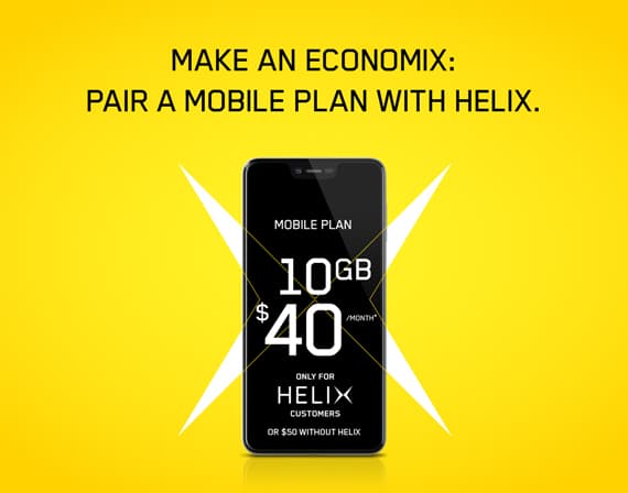 Mobile discount of $10 with Helix