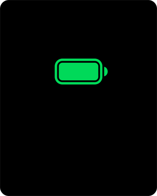 Icône de batterie d’iPhone pleinement rechargée